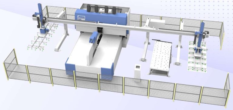 Carga y descarga por pórtico para paneladora PB-M